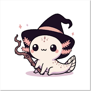 cute baby axolotl witch Posters and Art